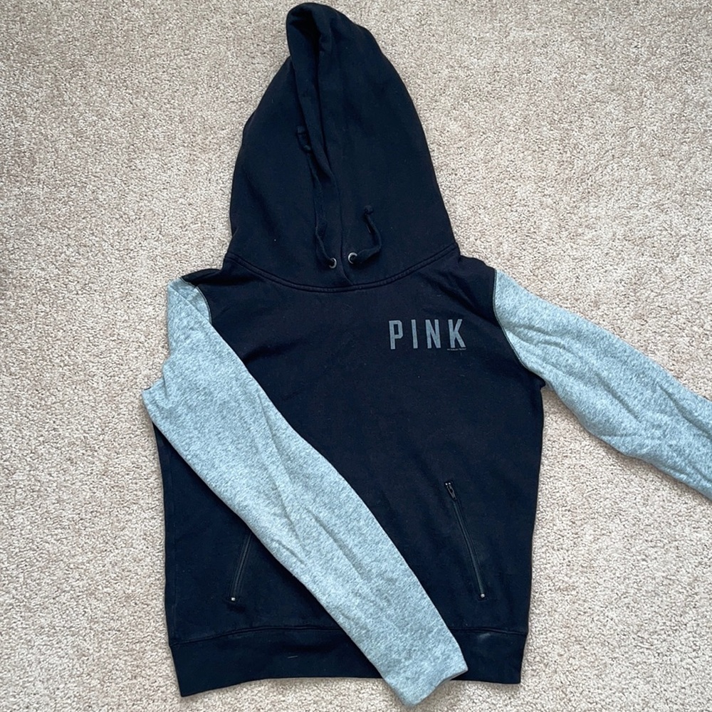 Victoria’s Secret PINK hooded color block sweatshirt